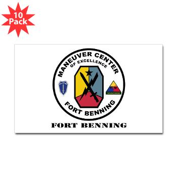 FB - M01 - 01 - Fort Benning with Text - Sticker (Rectangle 10 pk)
