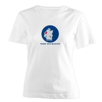 FBuchanan - A01 - 04 - Fort Buchanan with Text - Women's V-Neck T-Shirt