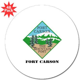 FC - M01 - 01 - Fort Carson with Text - 3" Lapel Sticker (48 pk)
