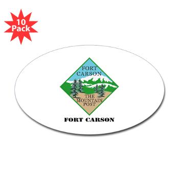 FC - M01 - 01 - Fort Carson with Text - Sticker (Oval 10 pk)