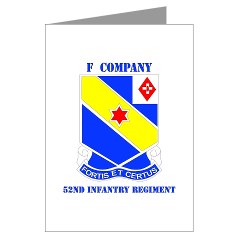FC52IR - M01 - 02 - DUI - F Company - 52nd Infantry Regiment Greeting Cards (Pk of 10)