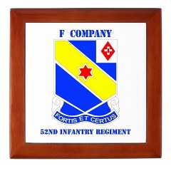FC52IR - M01 - 03 - DUI - F Company - 52nd Infantry Regiment with text Keepsake Box