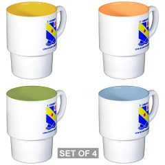 FC52IR - M01 - 03 - DUI - F Company - 52nd Infantry Regiment with text Stackable Mug Set (4 mugs)