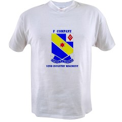 FC52IR - A01 - 04 - DUI - F Company - 52nd Infantry Regiment with text Value T-Shirt - Click Image to Close