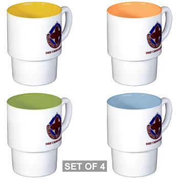 FCDENTAC - M01 - 03 - DUI - Fort Carson DENTAC with Text - Stackable Mug Set (4 mugs)