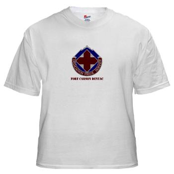 FCDENTAC - A01 - 04 - DUI - Fort Carson DENTAC with Text - White t-Shirt