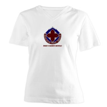 FCDENTAC - A01 - 04 - DUI - Fort Carson DENTAC with Text - Women's V-Neck T-Shirt