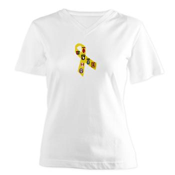 FCampbell - A01 - 04 - Fort Campbell - Women's V-Neck T-Shirt
