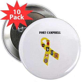 FCampbell - M01 - 01 - Fort Campbell with Text - 2.25" Button (10 pack)