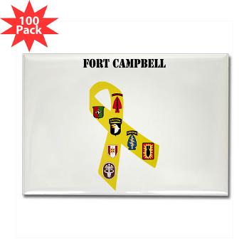 FCampbell - M01 - 01 - Fort Campbell with Text - Rectangle Magnet (100 pack)