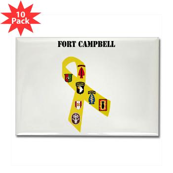 FCampbell - M01 - 01 - Fort Campbell with Text - Rectangle Magnet (10 pack)
