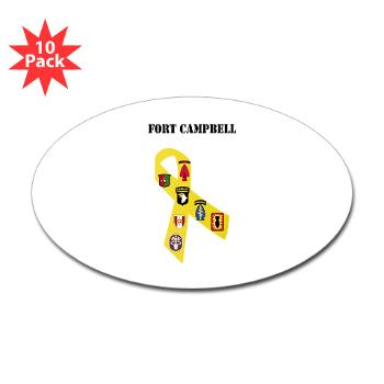 FCampbell - M01 - 01 - Fort Campbell with Text - Sticker (Oval 10 pk)