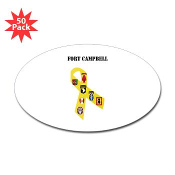 FCampbell - M01 - 01 - Fort Campbell with Text - Sticker (Oval 50 pk)