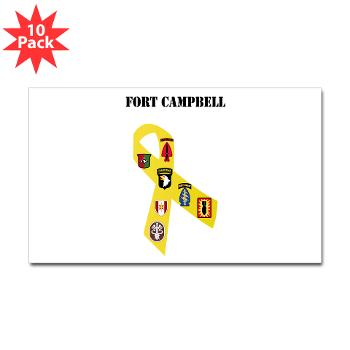 FCampbell - M01 - 01 - Fort Campbell with Text - Sticker (Rectangle 10 pk)