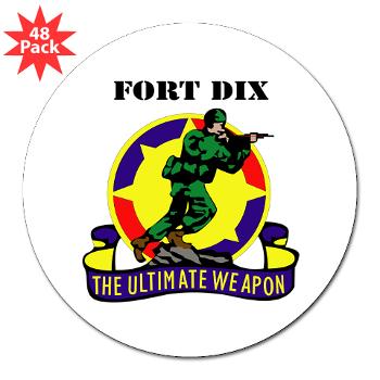 FD - M01 - 01 - Fort Dix with Text - 3" Lapel Sticker (48 pk)