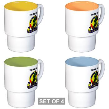 FD - M01 - 03 - Fort Dix with Text - Stackable Mug Set (4 mugs)