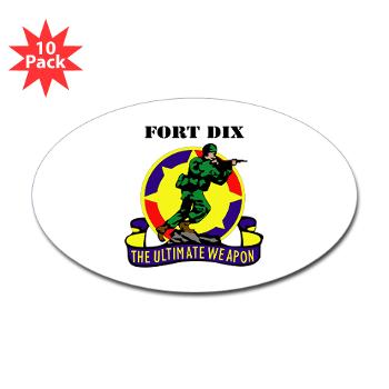 FD - M01 - 01 - Fort Dix with Text - Sticker (Oval 10 pk)