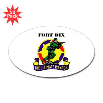 FD - M01 - 01 - Fort Dix with Text - Sticker (Oval 50 pk)