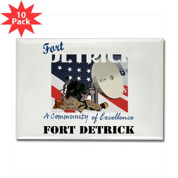 FDetrick - M01 - 01 - Fort Detrick with Text - Rectangle Magnet (10 pack)