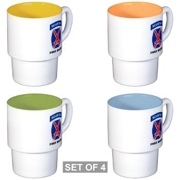FD - M01 - 03 - Fort Drum with Text - Stackable Mug Set (4 mugs)