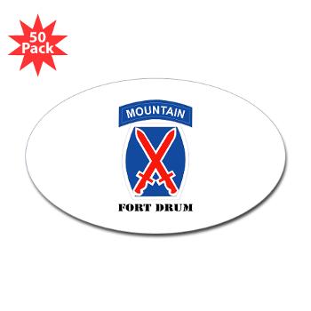 FD - M01 - 01 - Fort Drum with Text - Sticker (Oval 50 pk)