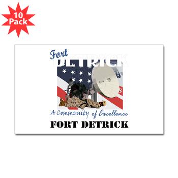 FDetrick - M01 - 01 - Fort Detrick with Text - Sticker (Rectangle 10 pk)