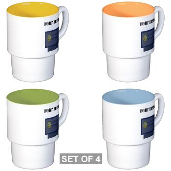FEustis - M01 - 03 - Fort Eustis with Text - Stackable Mug Set (4 mugs)