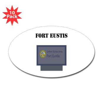 FEustis - M01 - 01 - Fort Eustis with Text - Sticker (Oval 10 pk)