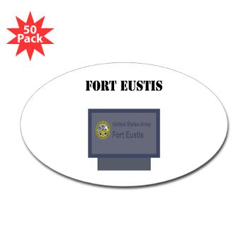 FEustis - M01 - 01 - Fort Eustis with Text - Sticker (Oval 50 pk)