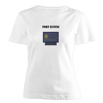 FEustis - A01 - 04 - Fort Eustis with Text - Women's V-Neck T-Shirt