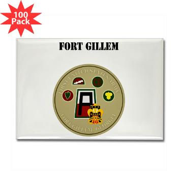 FGillem - M01 - 01 - Fort Gillem with Text - Rectangle Magnet (100 pack)