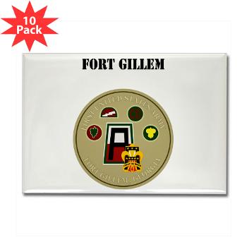 FGillem - M01 - 01 - Fort Gillem with Text - Rectangle Magnet (10 pack)