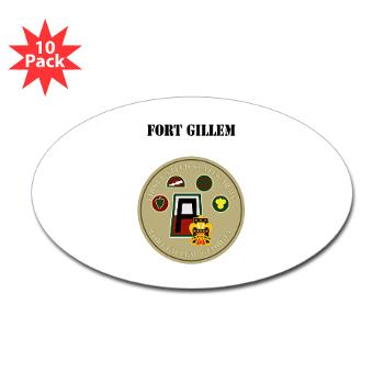 FGillem - M01 - 01 - Fort Gillem with Text - Sticker (Oval 10 pk)