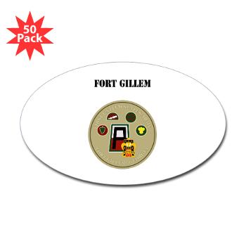 FGillem - M01 - 01 - Fort Gillem with Text - Sticker (Oval 50 pk)