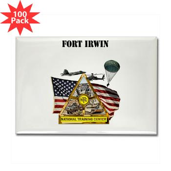 FIrwin - M01 - 01 - Fort Irwin with Text - Rectangle Magnet (100 pack)