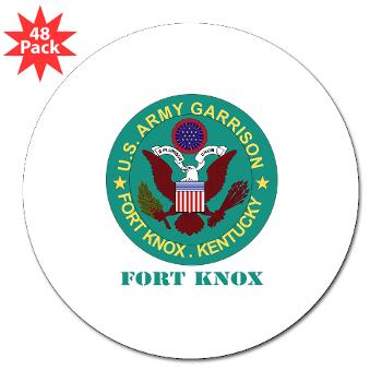 FK - M01 - 01 - Fort Knox with Text - 3" Lapel Sticker (48 pk) - Click Image to Close