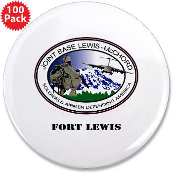 FL - M01 - 01 - Fort Lewis with Text - 3.5" Button (100 pack)