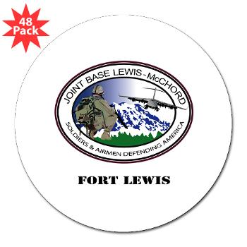 FL - M01 - 01 - Fort Lewis with Text - 3" Lapel Sticker (48 pk)