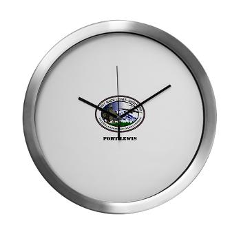 FL - M01 - 03 - Fort Lewis with Text - Modern Wall Clock