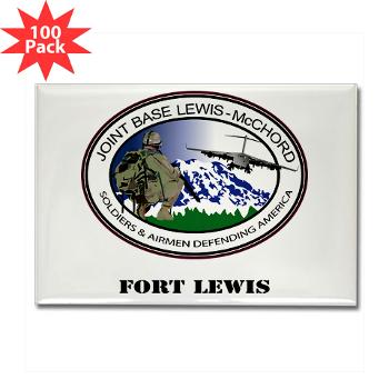 FL - M01 - 01 - Fort Lewis with Text - Rectangle Magnet (100 pack)