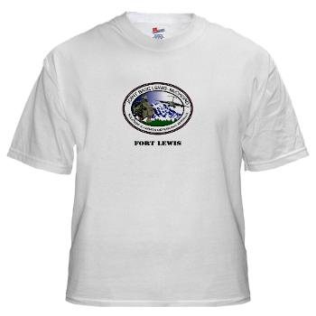 FL - A01 - 04 - Fort Lewis with Text - White t-Shirt - Click Image to Close