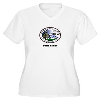 FL - A01 - 04 - Fort Lewis with Text - Women's V-Neck T-Shirt