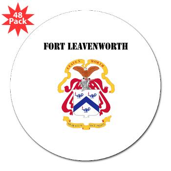 FLeavenworth - M01 - 01 - Fort Leavenworth with Text - 3" Lapel Sticker (48 pk)