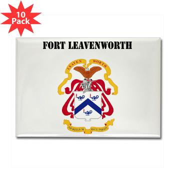 FLeavenworth - M01 - 01 - Fort Leavenworth with Text - Rectangle Magnet (10 pack)
