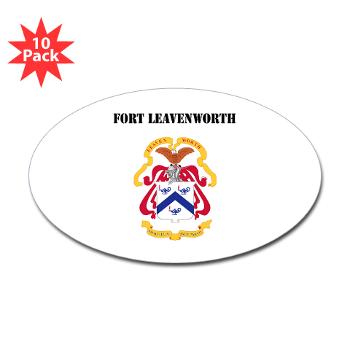 FLeavenworth - M01 - 01 - Fort Leavenworth with Text - Sticker (Oval 10 pk)
