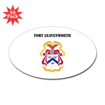 FLeavenworth - M01 - 01 - Fort Leavenworth with Text - Sticker (Oval 50 pk)