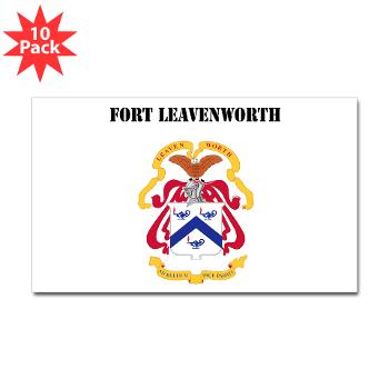 FLeavenworth - M01 - 01 - Fort Leavenworth with Text - Sticker (Rectangle 10 pk)