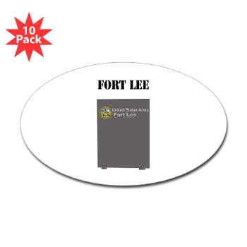 FLee - M01 - 01 - Fort Lee with Text - Sticker (Oval 10 pk)