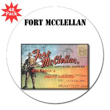 FMcClellan - M01 - 01 - Fort McClellan with Text - 3" Lapel Sticker (48 pk)