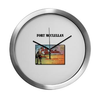 FMcClellan - M01 - 03 - Fort McClellan with Text - Modern Wall Clock